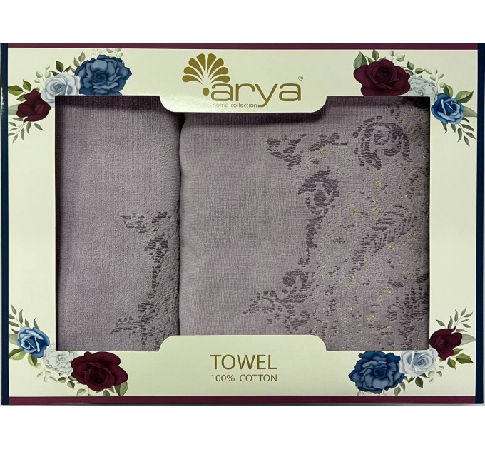 Набір Рушник Arya Жаккард Оксамит 50x90-70x140 Angel