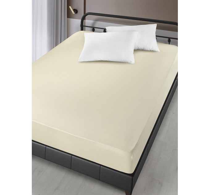 Простирадло Сатин Arya На Гумці 160x200+30cm London Кремовий