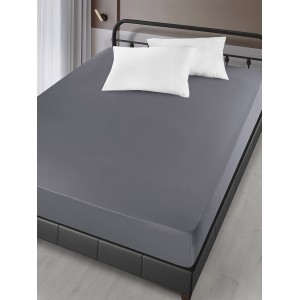 Простирадло Сатин Arya На Гумці 160x200+30cm London Сірий