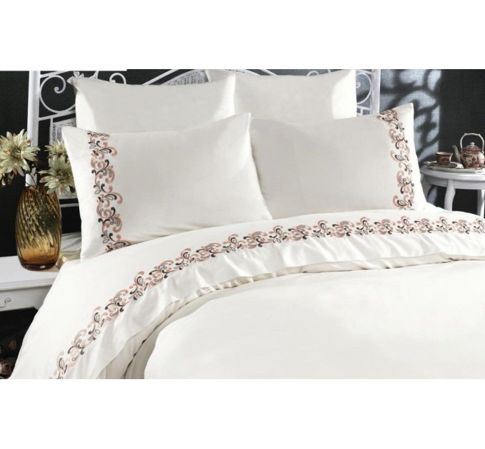 Постільна білизна Arya Сатин З мереживом 200x220 Helena