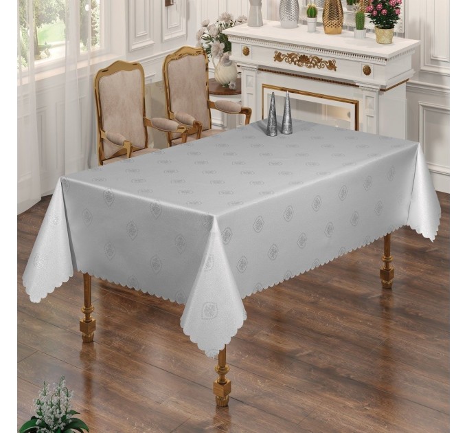 Скатертина Arya Жаккард з Люрексом 150x220 Snowshine